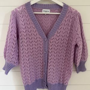 FRNCH Paris Lally Sweater Cardigan in Lilac S
